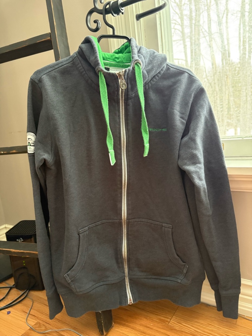 Porsche Driver’s Selection RS 2.7 Hoodie Mens Small Grey Green Full Zip